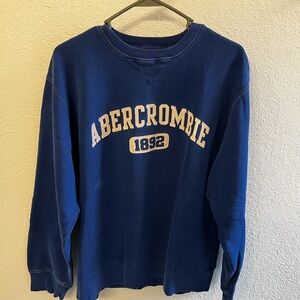 Abercrombie & Fitch Men's Blue Logo Crewneck Sweatshirt (Size Large)